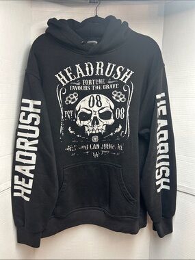 Black Hoodie - HeadRush Skull Design